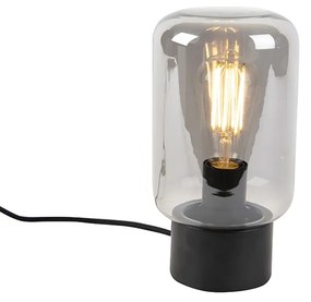 Lampada da tavolo di design nera con vetro fumé - Bliss Cute