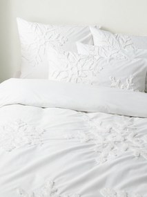 Copripiumino in cotone percalle con motivo fiocco di neve trapuntato Vidal