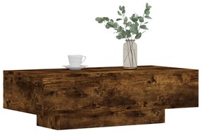 Tavolino da salotto rovere fumo 100x49,5x31cm legno multistrato