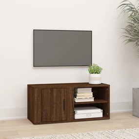 Mobile per tv rovere marrone 80x31,5x36 cm in legno multistrato