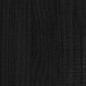 Giroletto nero in legno massello di pino 135x190 cm 4ft6 double