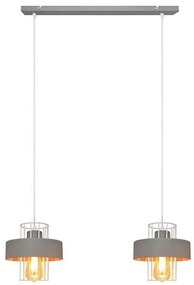 Lampadario a sospensione con filo VOLTA 2xE27/15W/230V grigio