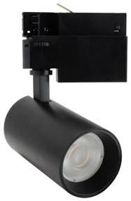 Faro LED 20W Trifase Nero 60° 120lm/W CRI92 no Flickering - BRIDGELUX LED Colore Bianco Caldo 2.700K