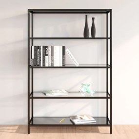 Scaffale Nero E Trasparente 100x36x168 Cm İn Vetro Temperato /