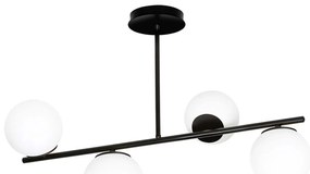 Plafoniera Contemporaneo Shiva Acciaio Nero 4 Luci E14 Ip20