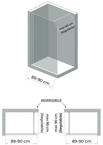 Doccia Walk-In 90 cm cristallo trasparente 6 mm H 200 cm Klug