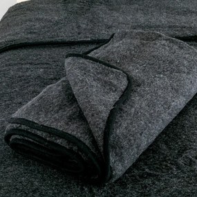 Coperta in lana merino grigio scuro, 130 x 170 cm - Native Natural