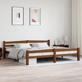 Giroletto Senza Materaso Ambrato İn Legno Massello 200x200 Cm /