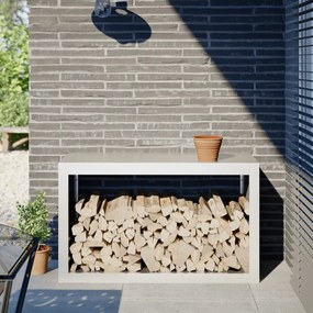 Rastrelliera Per Legna Da Ardere Bianca 100x40x60 Cm İn Acciaio /