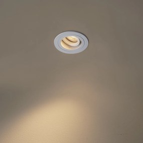 Faretto da incasso moderno bianco orientabile e inclinabile IP44 - Chuck