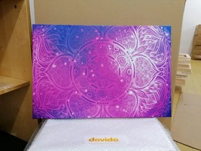 Quadro su tela – Mandala indiana con sfondo galattico