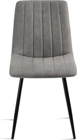 Sedia da pranzo in tessuto Grigio Chiaro gambe metallo nere - KOLE 2 sedie