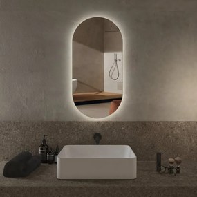 Specchio con illuminazione integrata bagno ovale L 40 x H 80 x P 2.5 cm