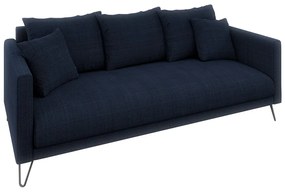 Divano blu scuro con rivestimento in ciniglia 200 cm Freya – Ropez