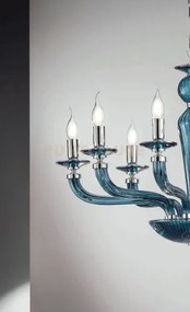 Lampadario villa vetro e metallo 12 luci ottanio e cromo attacco e1...