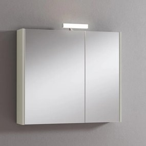 Pensile con luce Akira laccato lucido grigio nuvola L 80 x H 70 x P 15.5 cm