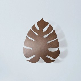 Envostar applique Folah, a forma di foglia, noce, 40 x 35 cm