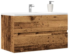 Mobile Pensile Da Bagno Legno Antico 80x38,5x45cm İn Truciolato /
