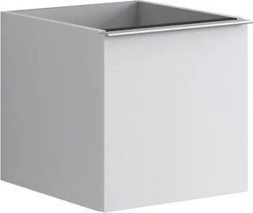 Cassettiera Pixel con 2 cassetti (1 interno) frontale Plain laccato opaco bianco e maniglia alluminio brillante L.40 H.40 P.45,5 cm.