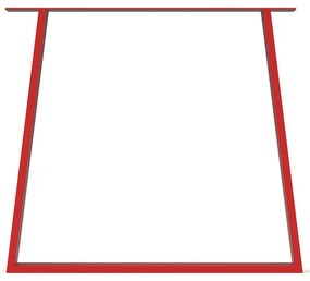 Gamba per mobili trapezoidale STEELMI Trap in acciaio rosso lucido L 80 x P 8 x H 71 cm