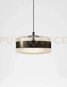 Futura sospensione g ambra ottone montatura nero opaco 1 luce attac...