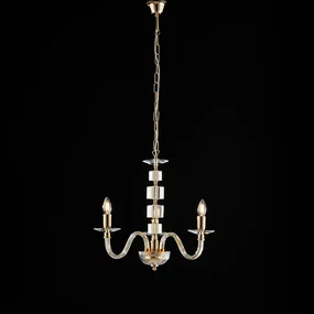 Lampadario Contemporaneo Franz Cristallo Oro 3 Luci E14
