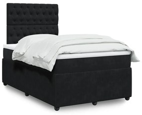 Giroletto A Molle Con Materasso Nero 120x200 Cm İn Velluto /