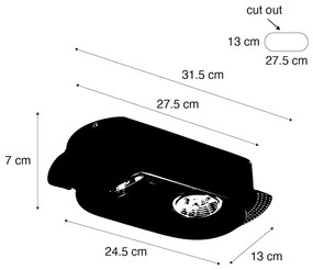 Faretto da incasso rotondo nero GU10 70mm 2 luci - Hubs