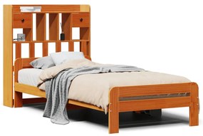 Letto libreria senza materasso marrone cera 90x200 cm in pino