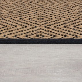 Tappeto in juta di colore nero-naturale 160x230 cm Diamond - Flair Rugs