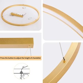 Brilagi - Lampadario LED dimmerabile su cavo PORTOFINO LED/60W/230V Ø 80 cm dorato + telecomando