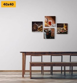 Set di quadri – Bevande con delizie culinarie