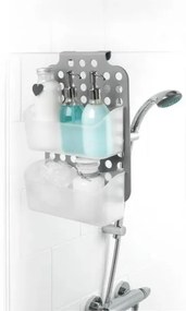 Mensola doppia sospesa per doccia 12x35,5 cm grigio/bianco