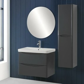 Mobile bagno sospeso 80 cm antracite con specchio a filo Zen