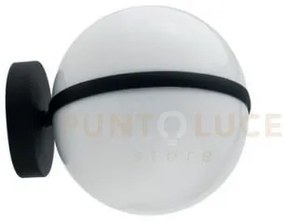 Applique orbit nera 1 luce attacco e27 ip44 23,5x20,5cm base in all...