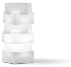 Lampada Da Tavolo Moderna 1 Luce Building In Polilux Bianco H36 Made In Italy