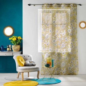 Tenda in voile giallo ocra 140x280 cm Milady - douceur d'intérieur