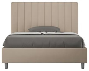 Letto senza rete imbottito 140x210 similpelle tortora Agueda