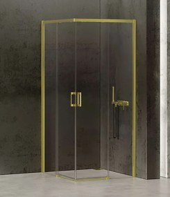 New Trendy Prime Light Gold box doccia 90x80 cm rettangolare oro lucida/vetro trasparente D-0418A/D-0417A