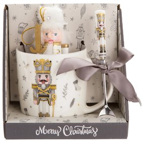 Set tazza, cucchiaino e Schiaccianoci spada oro