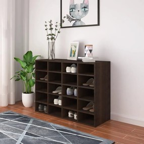 Scarpiera İn Legno Multistrato 92x30x67,5 Cm Rovere Fumo /