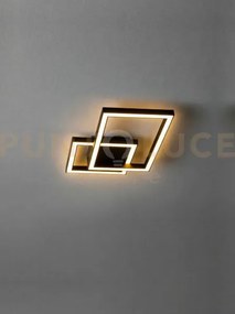 Plafoniera in alluminio colore nero cross led 20w cct 3000k 4000k 6...