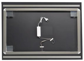 Specchio reversibile 100x70 fasce LED retroilluminate e illuminazione perimetrale