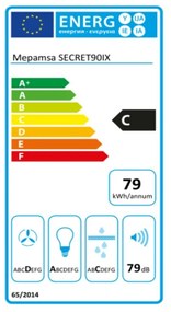 Cappa Classica Mepamsa 305.0486.066 90 cm 540m³/h 69 dB Acciaio