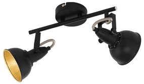 Eglo 75512 - Faretto THORNTON 2xE14/28W/230V nero/oro