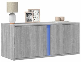 Mobile Tv A Parete Con Luci Led Grigio Sonoma 80x31x35 Cm /