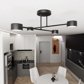 Lampada da soffitto in acciaio HALO 4 bianco/nero 4xGX53 Colore del corpo Nero