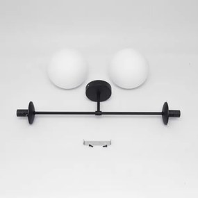 Lampadario a plafone MOON 2xE27/15W/230V nero