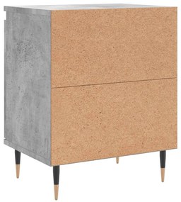 Comodini 2 pz Grigio Cemento 40x30x50 cm in Legno Multistrato