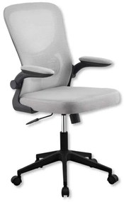 Poltrona Ufficio Alice in Tessuto Traspirante Grigio con Base in Nylon Nero